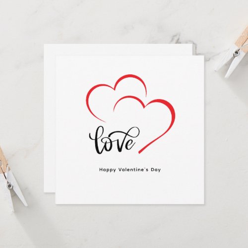 Custom Branded Red Black Minimalist Valentine Day Invitation