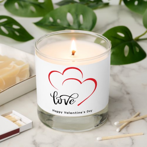 Custom Branded Red Black Minimalist Valentine Day Scented Candle