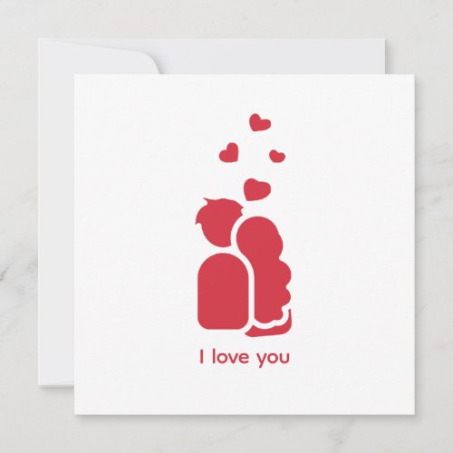 Custom Branded Red White Simple Couple and Heart  Thank You Card