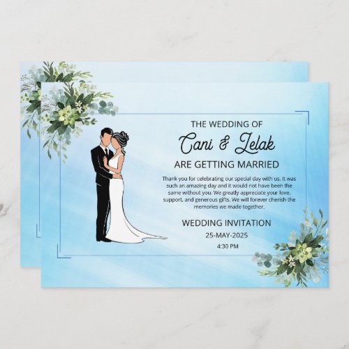 Custom Branded Romantic floral wedding invitation