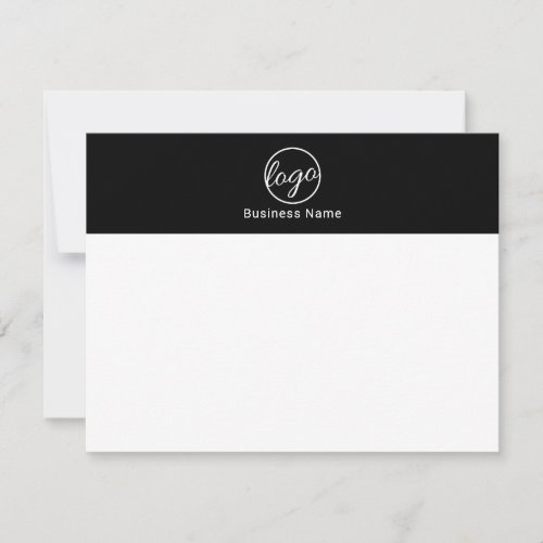Custom Branded Simple Company Black Business Logo Note Card
