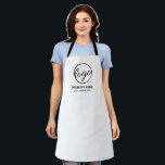 Custom Branded Simple Company Business Logo Apron<br><div class="desc">Custom black and white apron featuring a minimalist design with your business logo along with two lines of text.   These simple company branded aprons are great for restaurante employees.</div>