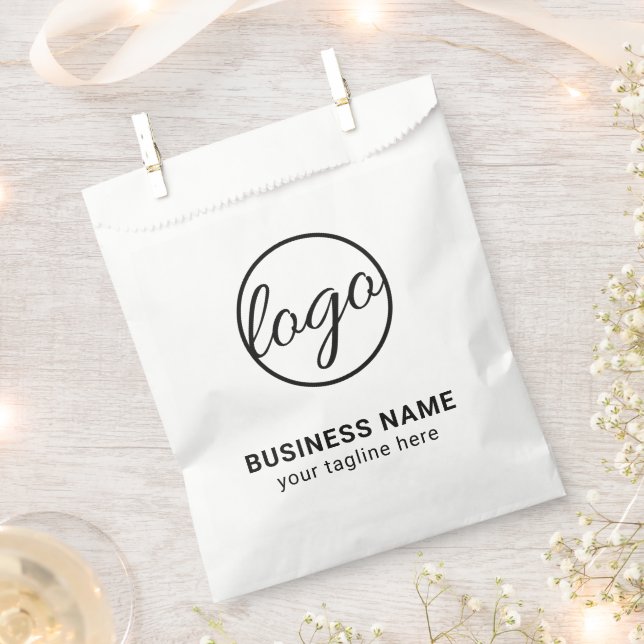 Custom Branded Simple Company Business Logo Favor Bag (Clipped)
