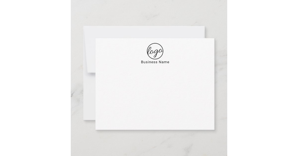 Custom Branded Simple Company Business Logo Note Card | Zazzle