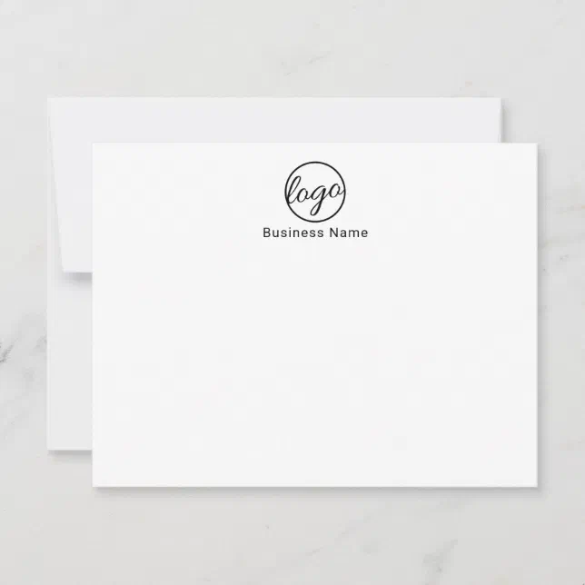 Custom Branded Simple Company Business Logo Note Card | Zazzle