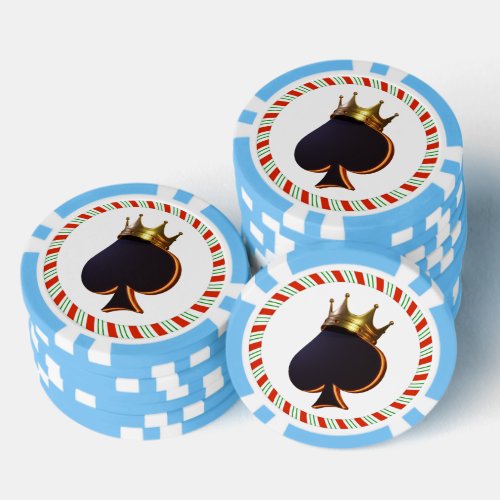 Custom Branded Spade with Crown 3D Render Poker Chips