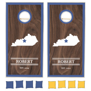 Custom Branded State of Kentucky Woodgrain Cornhole Set