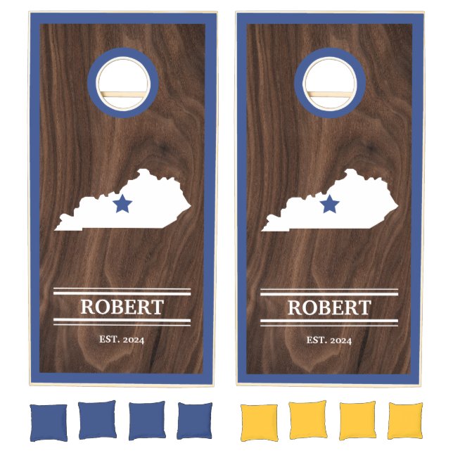 Custom Branded State of Kentucky Woodgrain  Cornhole Set (Set)