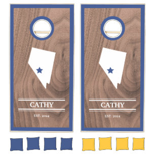Custom Branded State of Nevada Woodgrain  Cornhole Set