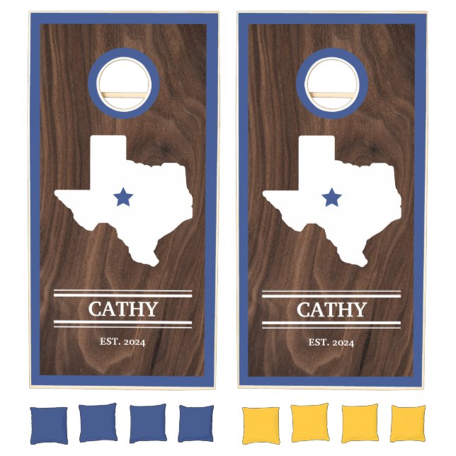 Custom Branded State of Texas Woodgrain  Cornhole Set (Set)
