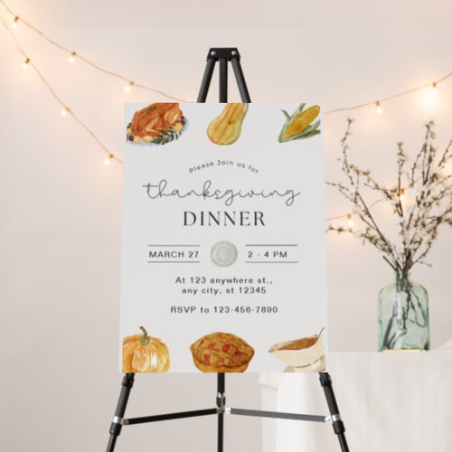 Custom Branded Thanksgiving Friendsgiving Dinner  Foam Board