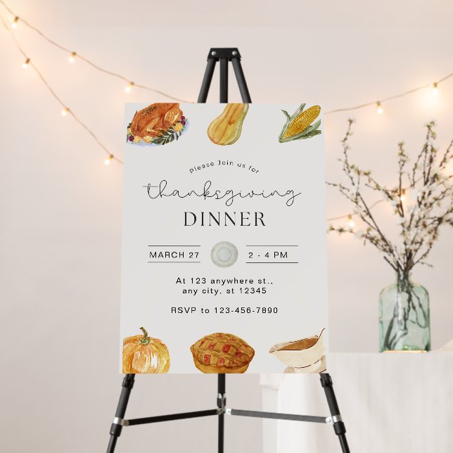 Custom Branded Thanksgiving Friendsgiving Dinner  Foam Board (In Situ (Stand))