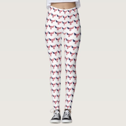 Custom Branded USA butterfly flag Leggings 