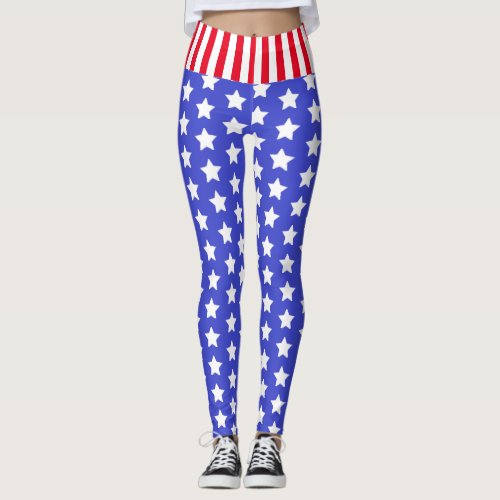 Custom Branded  USA Stars and Stripes Leggings