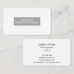 Custom Branded Wedding Photography White  Business Card