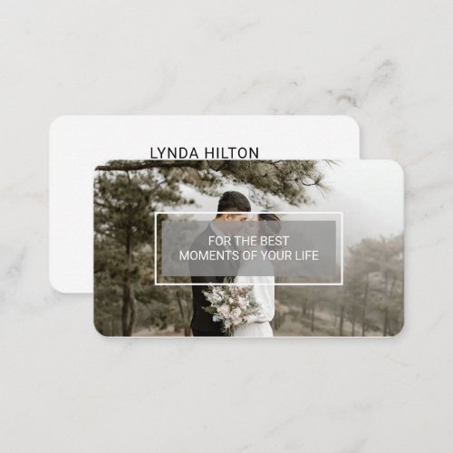 Custom Branded Wedding Photography White  Business Card