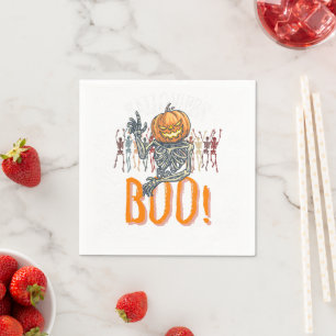 Custom Branded White and Orange Grunge Halloween Napkins