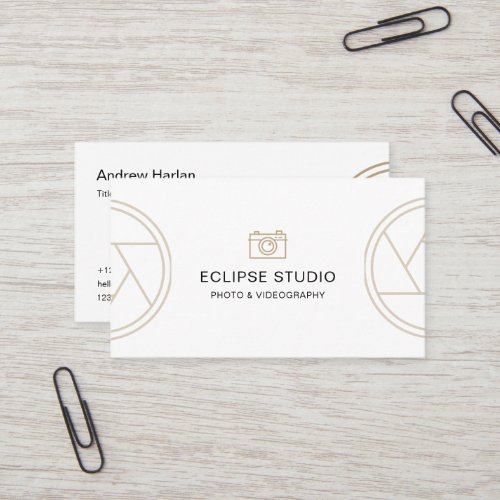 Custom Branded White Minimalist Photographer  Business Card