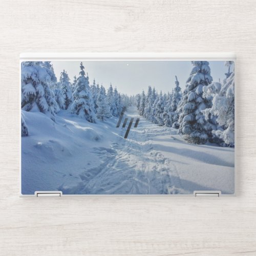 Custom Branded White Natural Winter Season HP Laptop Skin