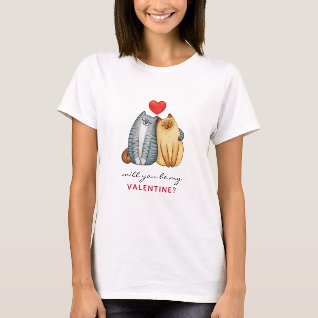 Custom Branded White Simple Valentines Day T-Shirt (Front)