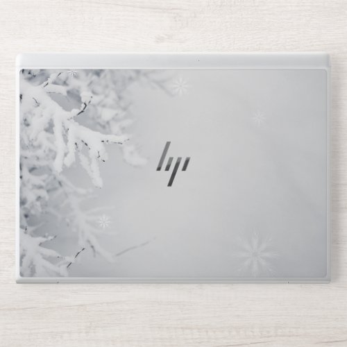 Custom Branded White Winter Season HP Laptop Skin