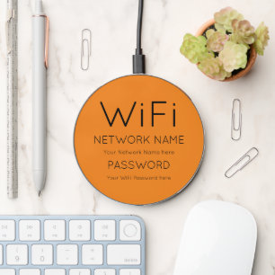 Custom Branded Wifi Details Orange Wireless Charge