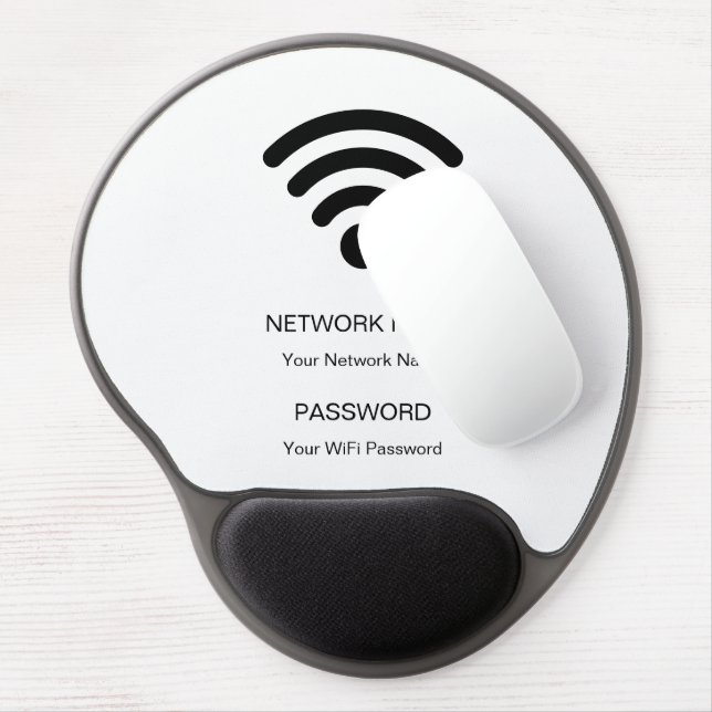 Custom Branded Wifi Network and Password  Gel Mouse Pad (Left Side)