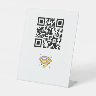 Custom Branded Wifi Network QR Code Modern Pedestal Sign