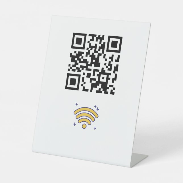Custom Branded Wifi Network QR Code Modern Pedestal Sign (Front)