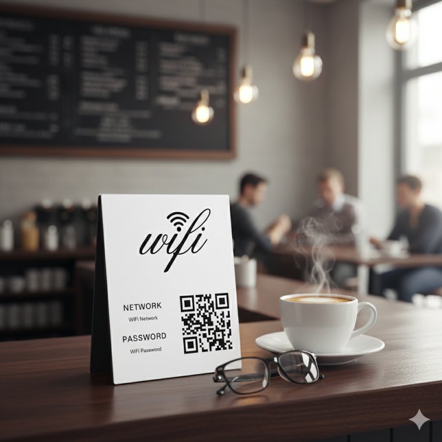Custom Branded Wifi Network QR Code White Plaque (Creator Uploaded)