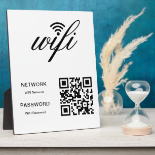Custom Branded Wifi Network QR Code White Plaque
