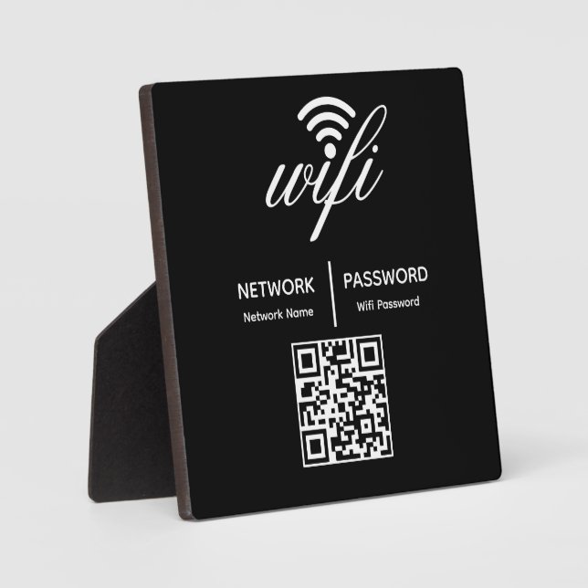 Custom Branded Wifi Password Personalized QR Code  Plaque (Front)