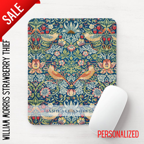 Custom Branded William Morris Birds Pattern Mouse Pad