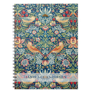 Custom Branded William Morris Birds Pattern Notebook