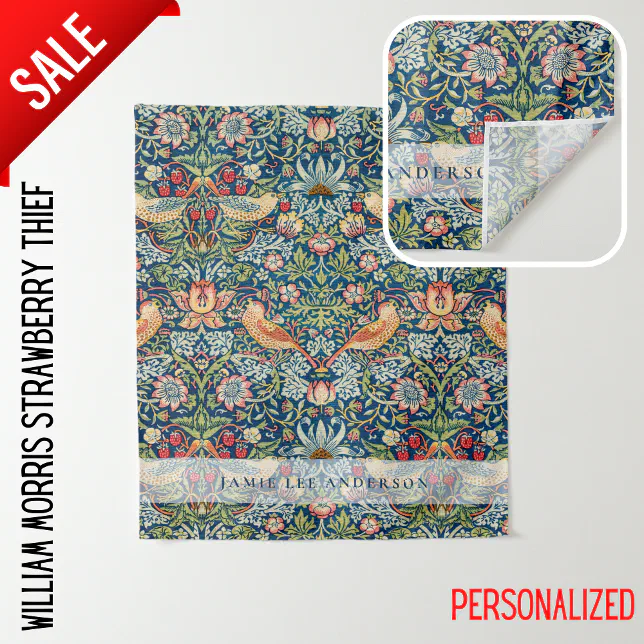 Custom Branded William Morris Birds Pattern Tapestry | Zazzle