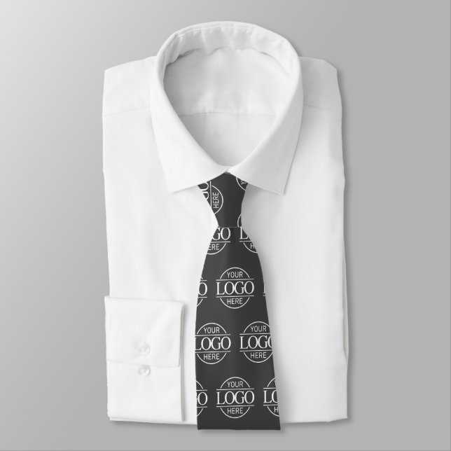 Custom Branding Business Logo Pattern Promotional Neck Tie (Tied)