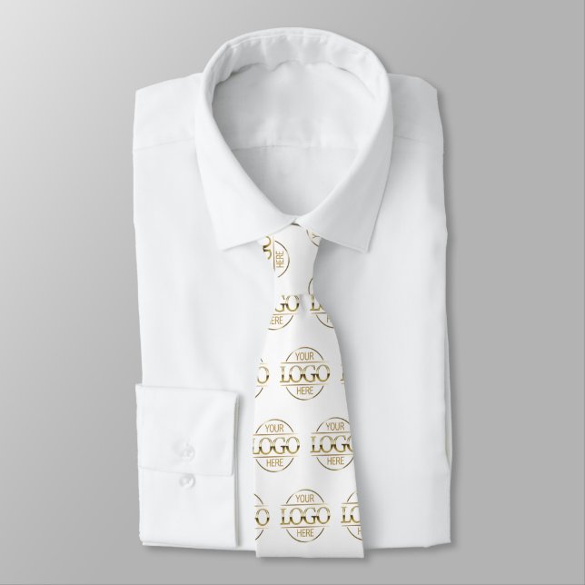Custom Branding Business Logo Pattern Promotional Neck Tie (Tied)