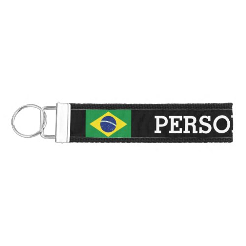 Custom Brazilian flag wrist keychain for Brasil