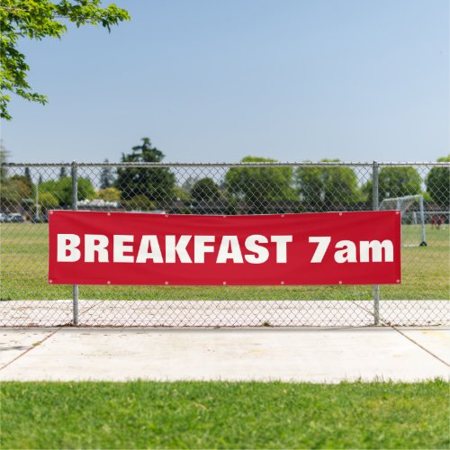 Custom Breakfast Large Bold Red White Business Banner