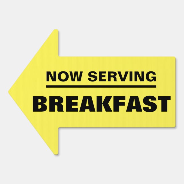 Custom Breakfast Yellow Business Outdoor  Sign (Front)