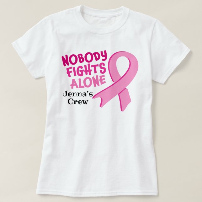 Custom Breast Cancer Awareness Running Races T-Shi T-Shirt (Design Front)