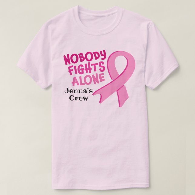 Custom Breast Cancer Awareness Running Races T-Shirt (Design Front)