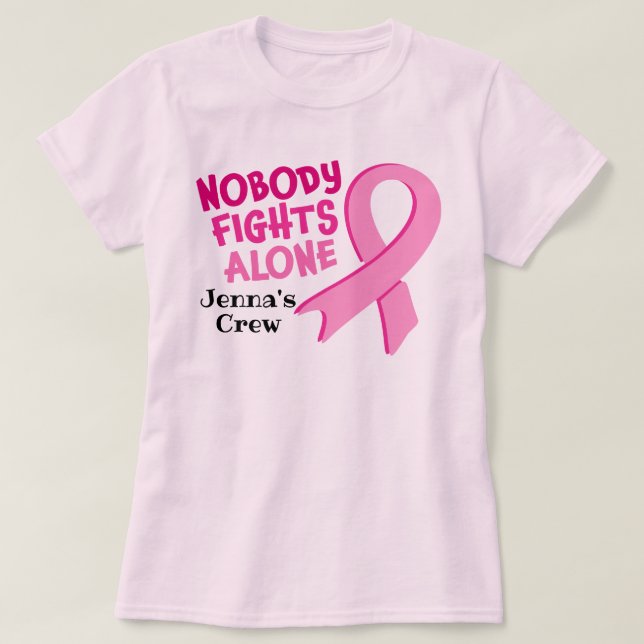 Custom Breast Cancer Awareness Running Races T-Shirt (Design Front)