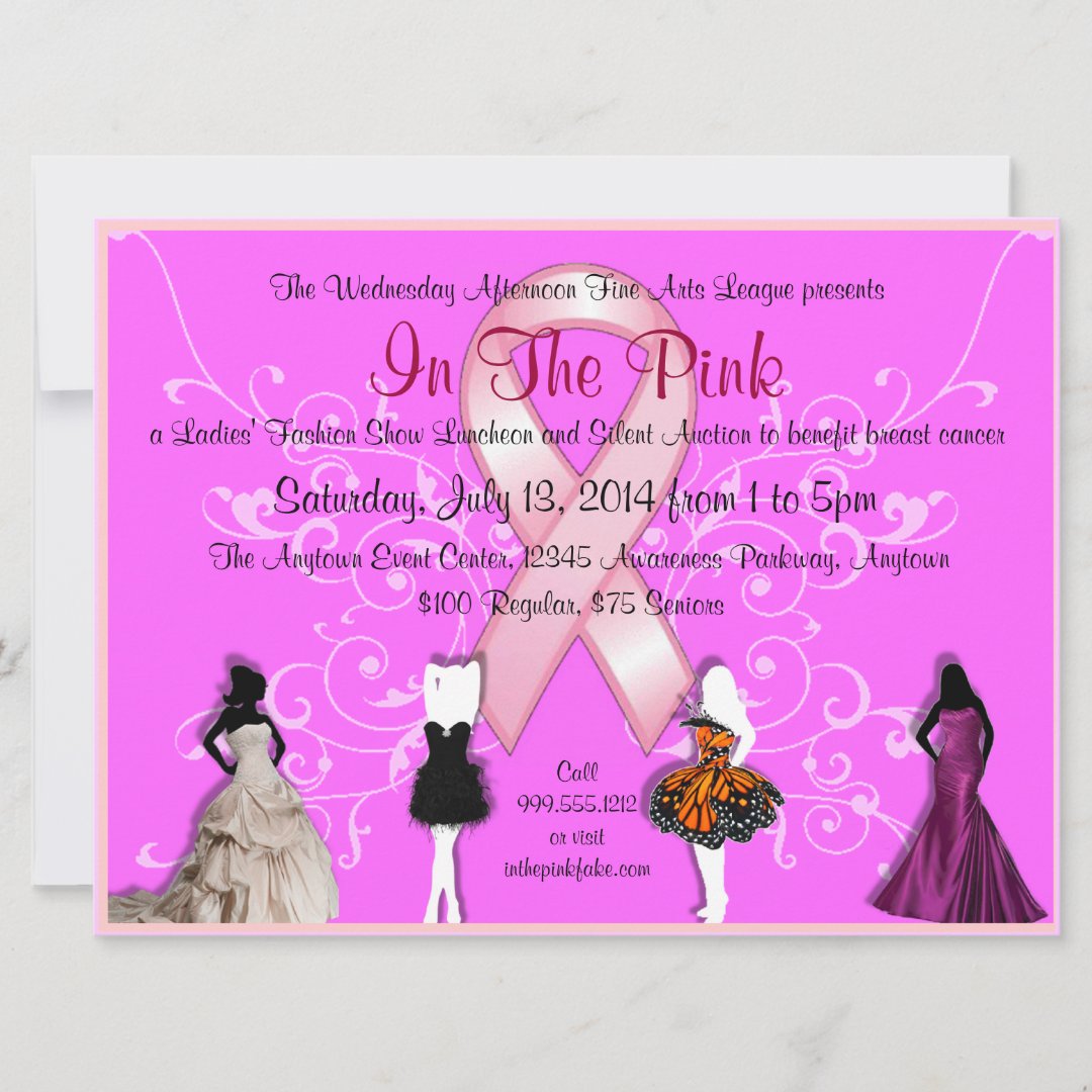 Custom Breast Cancer Event Invitations Zazzle 