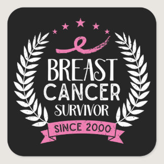 Custom Breast Cancer Survivor Awareness Since 2000 Square Sticker