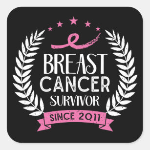 Custom Breast Cancer Survivor Awareness Since 2011 Square Sticker