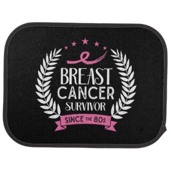 Custom Breast Cancer Survivor Awareness Since 80s Car Floor Mat by ne1512BLVD at Zazzle