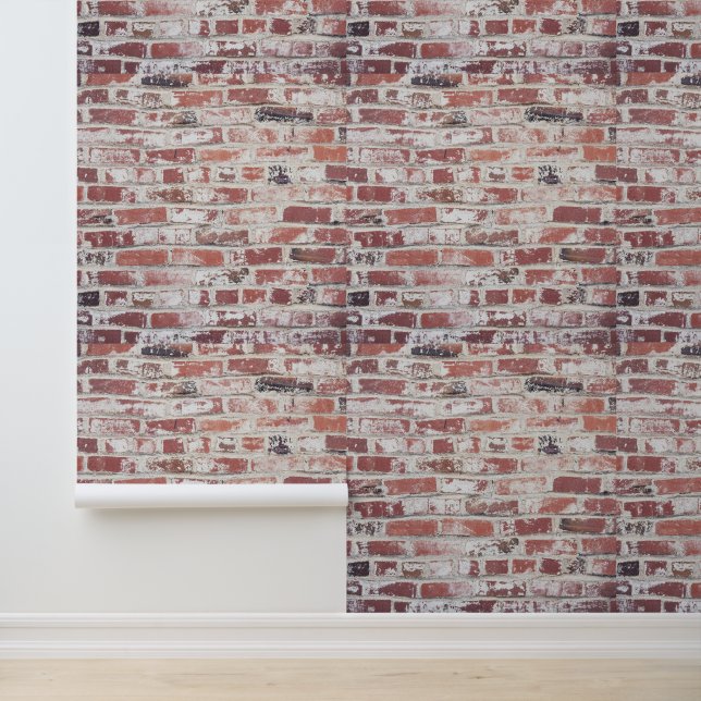 Custom Brick 2" * 12" Textured Vinyl Wallpaper (Application)