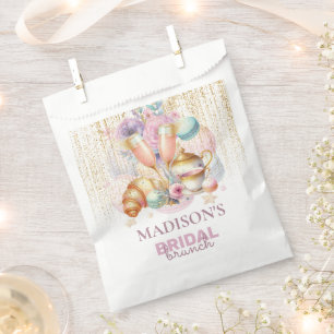 Custom Bridal Brunch Pink & Gold glitter Favor Bag