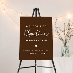 Custom Bridal Brunch Welcome Dark Brown Foam Board